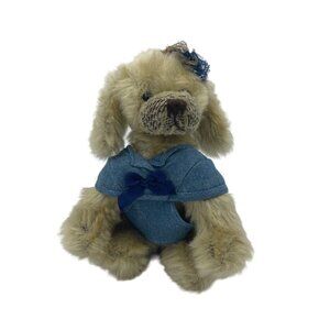 TY ATTIC TREASURE CAREY the Dog Retired Jointed Plush w/Lace Hat & Vest